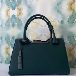 Dune London Satchel Handbag w/New CrossBody Strap - Emerald Green